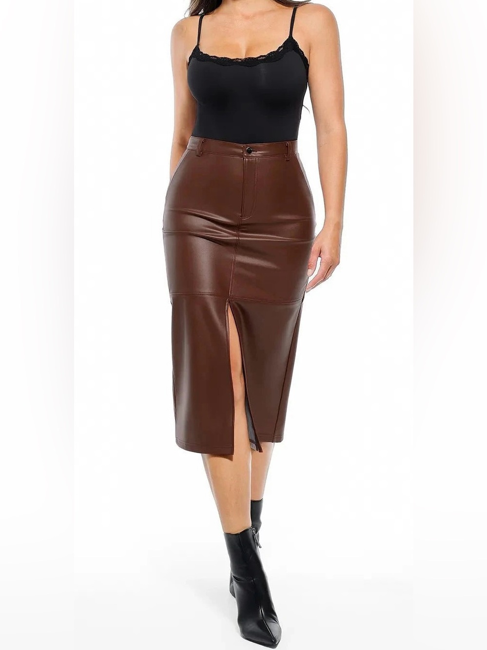 Sculpted Faux Leather Contour
Skirt